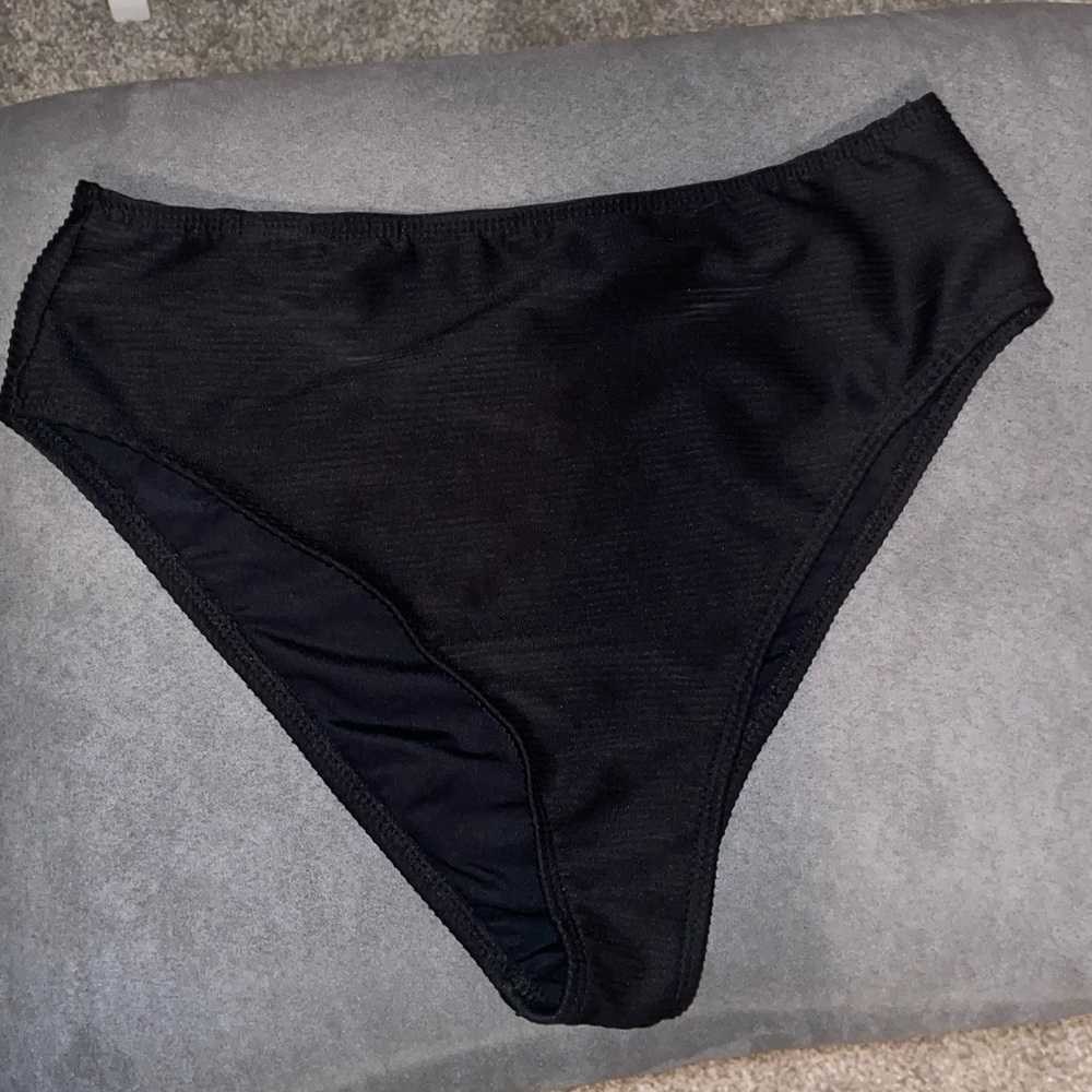 Topshop high waisted ribbed bikini bottom